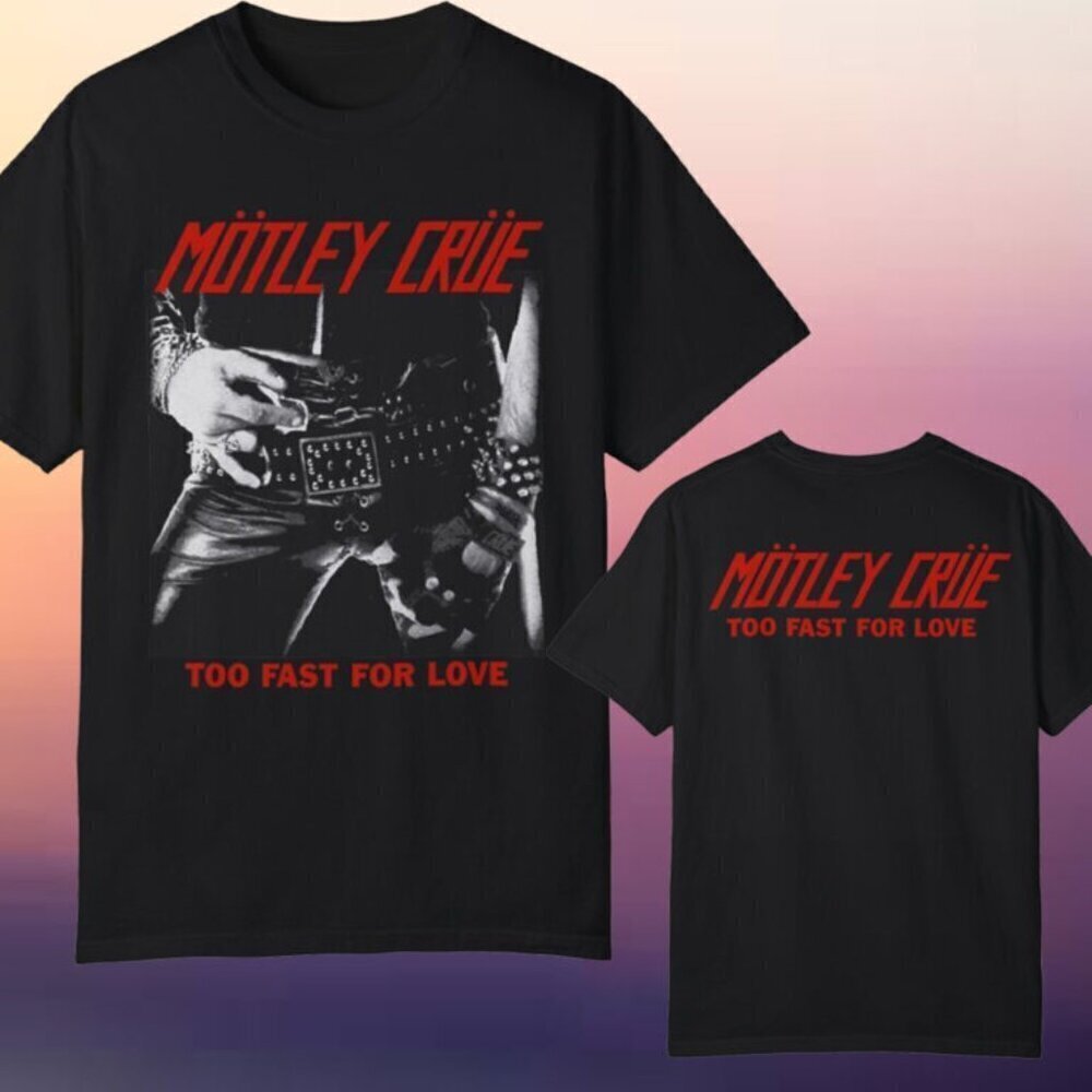 Motley Crue 2001 Too Fast For Love Rock Band 2 Sided Shirt